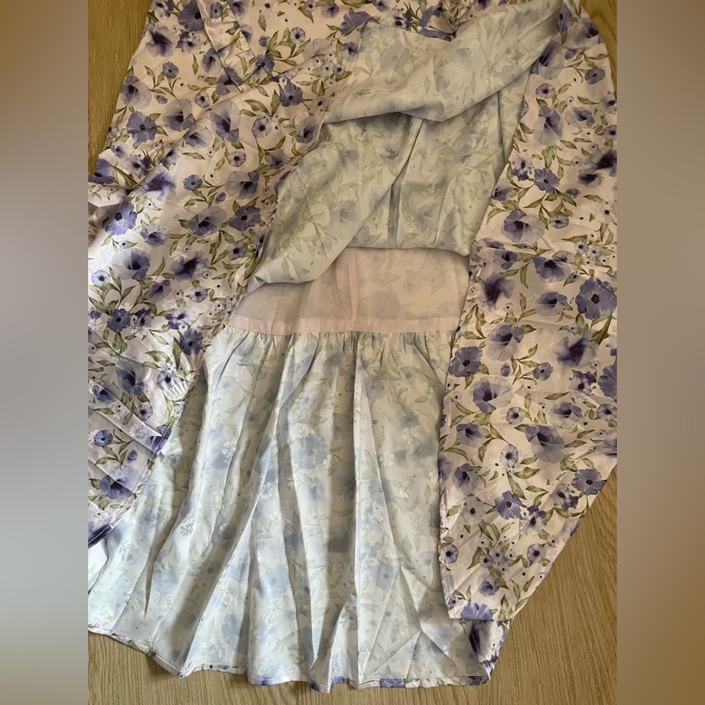Floral Satin 3D Rosette Maxi Dress M Storia - Picture 14 of 17